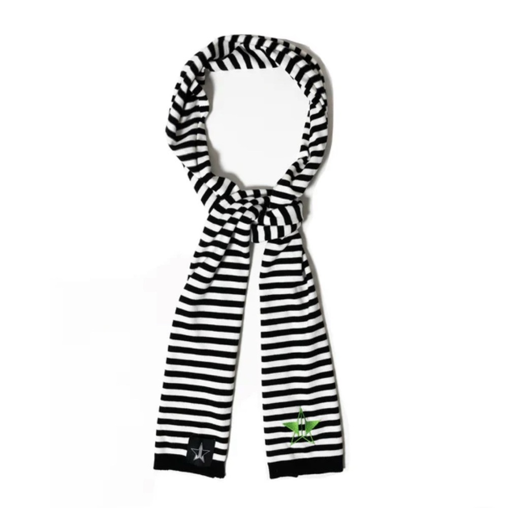 JEFFREE STAR Black & White Haunted Striped Unisex Scarf